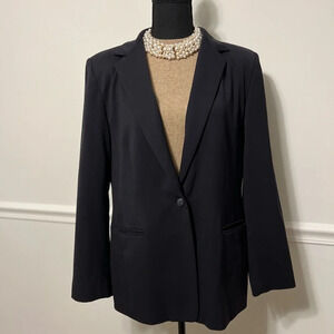 Talbots women’s blazer black size 12 wool blazer like new